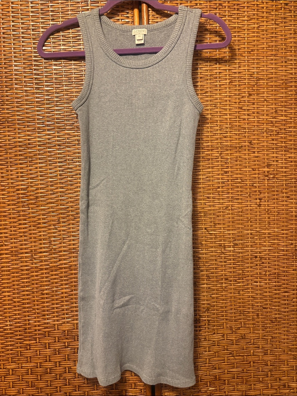 J. Crew Light Gray Ribbed Cotton Tank Dress EUC size small